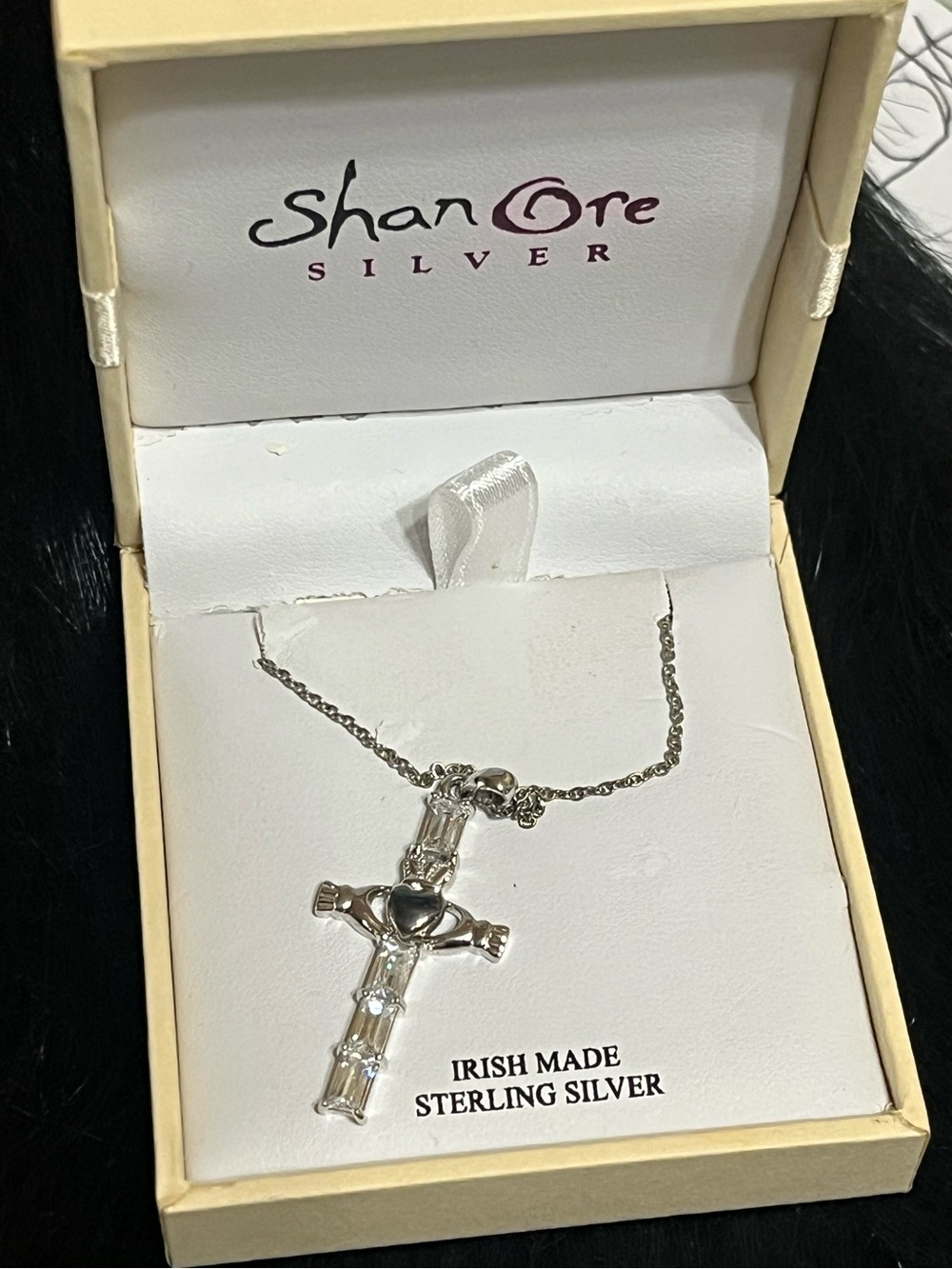 Shanore Sterling Irish Claddaugh Cross Necklace
